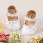 kf S85c2392a8cad4dbbafa8ed1b9e00bb80T KIDSUN Baby Shoes Newborn Girl Princess PU Toddler Shoes Bow Decor Rubber Sole Anti Slip First