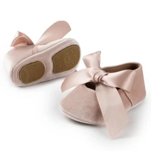 kf S8c38581c082d492ca3e40b7d0617a0632 Baby Girl Princess Shoes Toddler Non slip Flat Soft sole Cotton Rubber Crib Lovely Butterfly knot