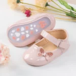 kf S97e74748b4164566b901a540f7679727a KIDSUN Baby Shoes Newborn Girl Princess PU Toddler Shoes Bow Decor Rubber Sole Anti Slip First