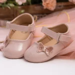 kf Sc239ef8b7b744672bc4baa79b64282980 KIDSUN Baby Shoes Newborn Girl Princess PU Toddler Shoes Bow Decor Rubber Sole Anti Slip First