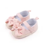 kf S02a4e444d5ff485481fa2e3b416505c1s Baby Girls Shoe Soft Soles Non slip Butterfly Knot Fashion Outdoor Solid Color Infant Newborns Crib