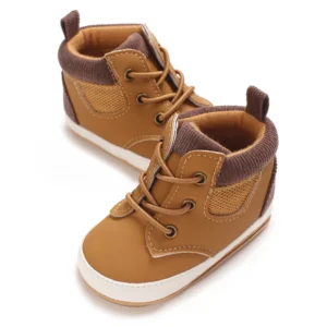 kf S72ef9bd1ec0b4ddf866575cdcd635149G High Top New 0 18M Baby And Children s Shoes Fashionable And Sporty PU Soft Rubber