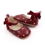 kf S8e416de8caab4704b51d5b3cd6f2a36fn Baby Girl Shoes Cute Bowknot High Quality PU and TPR Sole Anti slip Toddler Newborn 0