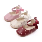 kf Safe659b2cea341a0803a20c1ec661c890 Baby Girl Shoes Cute Bowknot High Quality PU and TPR Sole Anti slip Toddler Newborn 0