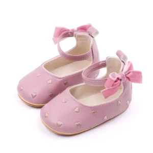 kf Scb486fc425894c28918ffc41d3ea1f37q Baby Girl Shoes Cute Bowknot High Quality PU and TPR Sole Anti slip Toddler Newborn 0