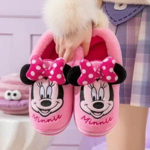 kf Sd2f2996c9c2646c6a36dcefa19c6995dm Disney Children s Slippers Winter Cartoon Boys Girls Mickey Minnie Non slip Indoor Home Shoes Children